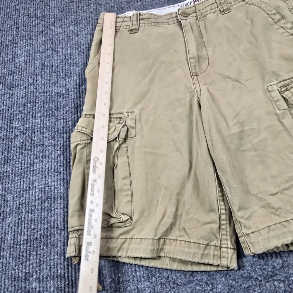 Vintage Aeropostale Cargo Shorts Mens 31 Beige‎ Relaxed Fit Multi Pocket 90s Y2K